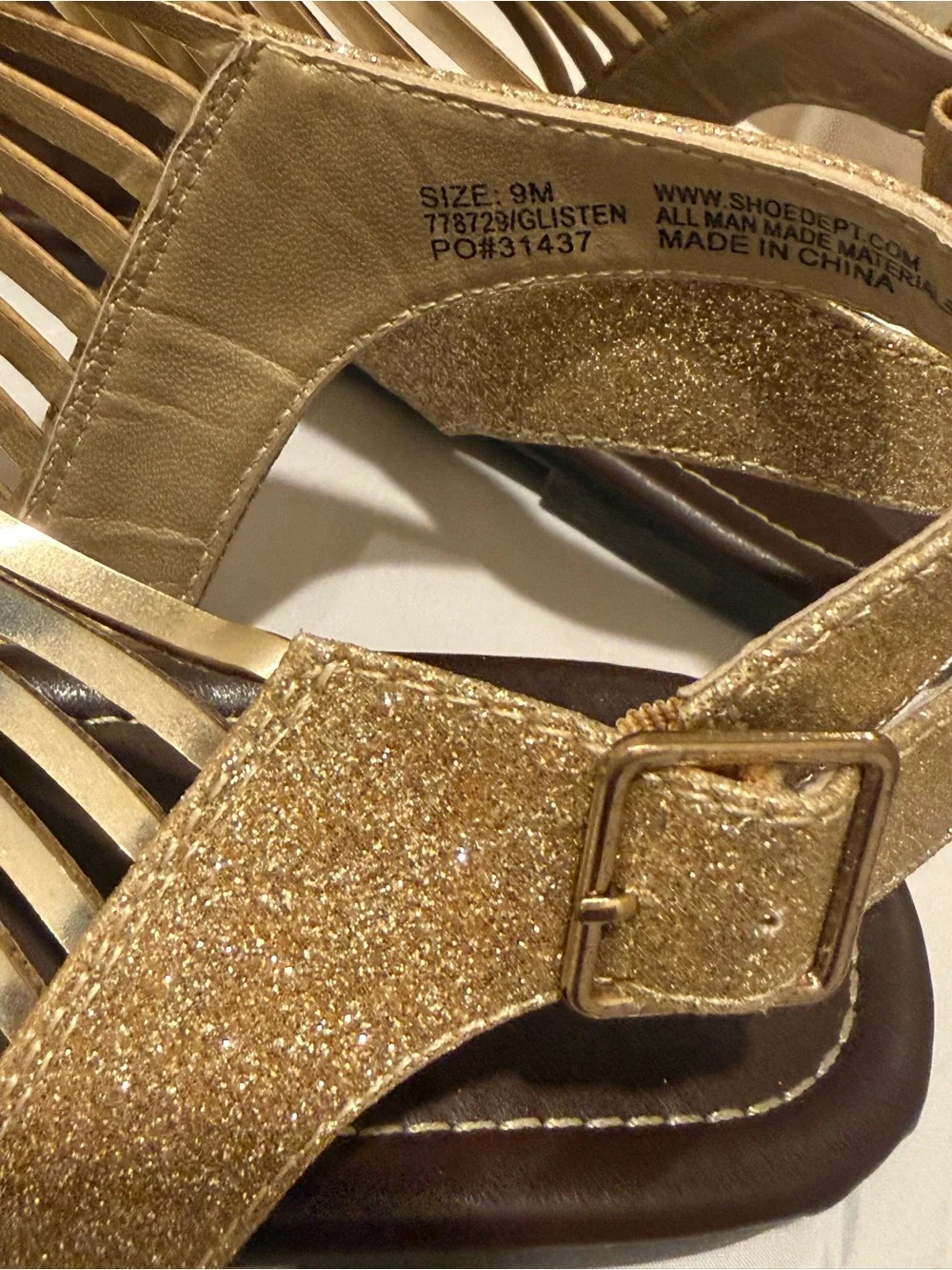 Hot Cakes Women's Gold Strappy Gladiator Sandals